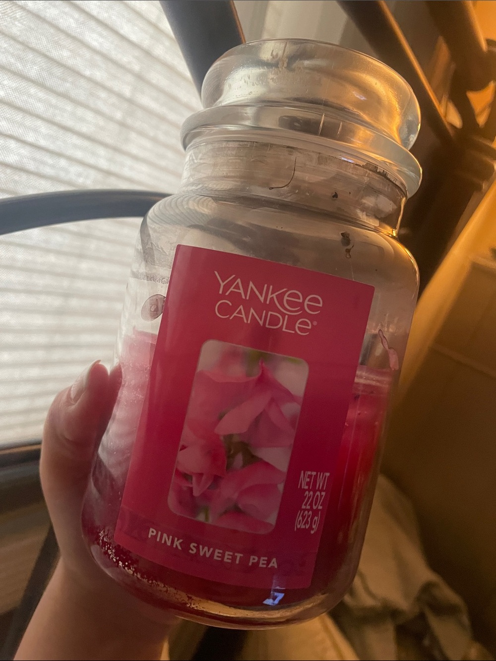 Pink sweet pea Yankee candle